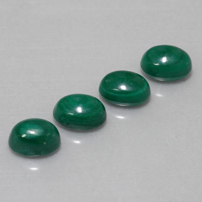 6.01 ct Green Malachite Stone, Natural Malachite in Oval Cabochon Shape for Sale