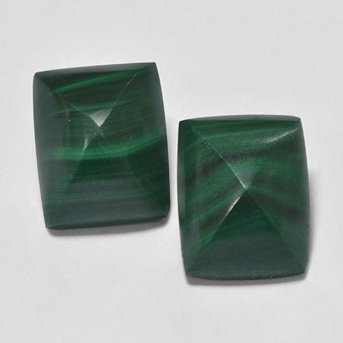 Medium Green Malachite Gem - 4.7ct Baguette Sugarloaf Cabochon (ID: 323236)
