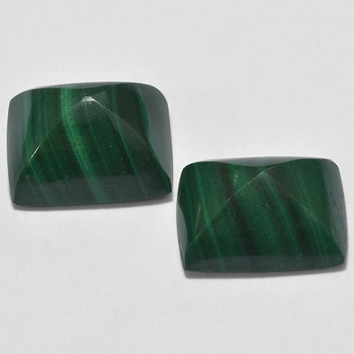 9.39 ctw Green Malachite Stones, Natural Malachite in Baguette Sugarloaf Cabochon Shape for Sale