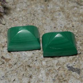 7.67 ctw Green Malachite Stones, Natural Malachite in Baguette Sugarloaf Cabochon Shape for Sale