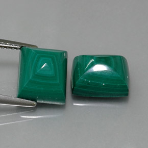 10.24 ct Green Malachite Gemstone, Malachite Gem in Baguette Cabochon Shape for Sale.