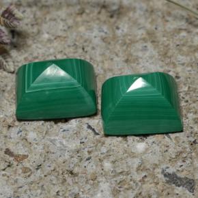 7.83 ctw Green Malachite Stones, Natural Malachite in Baguette Sugarloaf Cabochon Shape for Sale