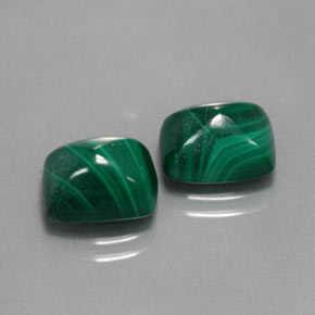 6.31 ct Green Malachite Stone, Natural Malachite in Baguette Cabochon Shape for Sale