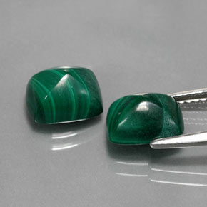 Malachite Gemstone in 8.8 x 6.8 mm Size for Sale, Malachite Stone in Multicolor Green Color
