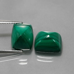11.02 ctw Green Malachite Gemstones, Malachite Gems in Baguette Cabochon Shape for Sale.