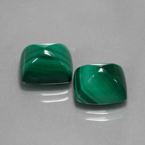 11.02 ctw Green Malachite Stones, Natural Malachite in Baguette Cabochon Shape for Sale