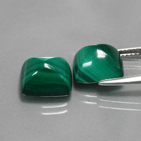 Malachite Gemstones in 10.1 x 8.1 mm Size for Sale, Malachite Stones in Multicolor Green Color