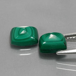 Malachite Gemstone in 7.5 x 6 mm Size for Sale, Malachite Stone in Multicolor Green Color