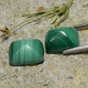 Malachite Gemstones in 10 x 8.1 mm Size for Sale, Malachite Stones in Multicolor Green Color