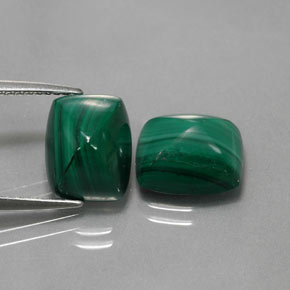 10.10 ct Green Malachite Gemstone, Malachite Gem in Baguette Cabochon Shape for Sale.