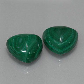12.09 ct Green Malachite Stone, Natural Malachite in Trillion Cabochon Shape for Sale