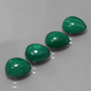 11.84 ct Green Malachite Stone, Natural Malachite in Pear Cabochon Shape for Sale