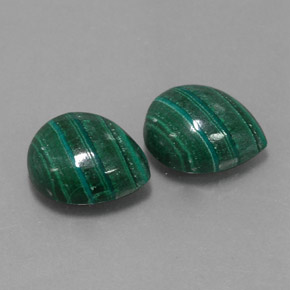 12.41 ct Green Malachite Stone, Natural Malachite in Pear Cabochon Shape for Sale
