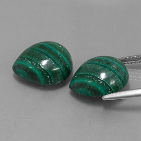 Malachite Gemstone in 12.1 x 10 mm Size for Sale, Malachite Stone in Multicolor Green Color