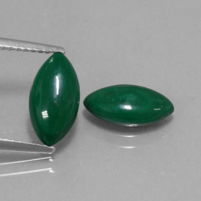 4.14 ct Green Malachite Gemstone, Malachite Gem in Marquise Cabochon Shape for Sale.