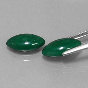 Malachite Gemstone in 11.4 x 6 mm Size for Sale, Malachite Stone in Multicolor Green Color