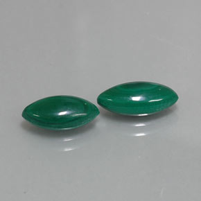 4.67 ct Green Malachite Stone, Natural Malachite in Marquise Cabochon Shape for Sale