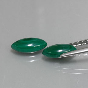 Malachite Gemstone in 12 x 6 mm (calibrated) Size for Sale, Malachite Stone in Multicolor Green Color