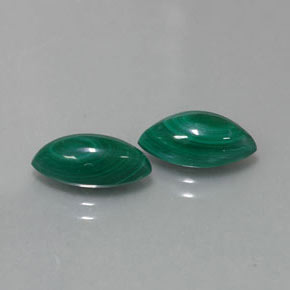 5.72 ct Green Malachite Stone, Natural Malachite in Marquise Cabochon Shape for Sale