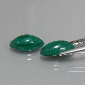 Malachite Gemstone in 12 x 6 mm (calibrated) Size for Sale, Malachite Stone in Multicolor Green Color