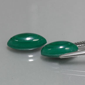 Malachite Gemstone in 13.4 x 6.3 mm Size for Sale, Malachite Stone in Multicolor Green Color