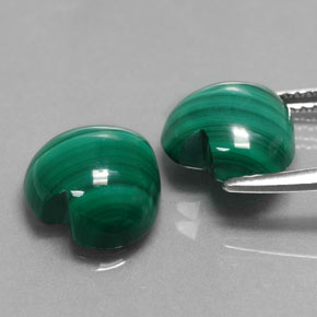 Malachite Gemstone in 10 x 10 mm (calibrated) Size for Sale, Malachite Stone in Multicolor Green Color