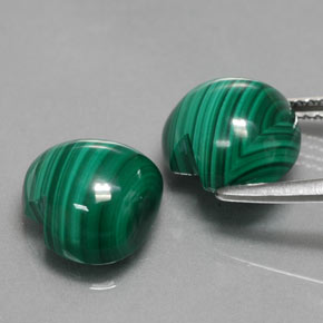 Malachite Gemstone in 10 x 10 mm (calibrated) Size for Sale, Malachite Stone in Multicolor Green Color