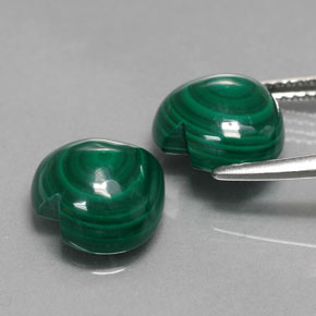 Malachite Gemstone in 10 x 10 mm (calibrated) Size for Sale, Malachite Stone in Multicolor Green Color