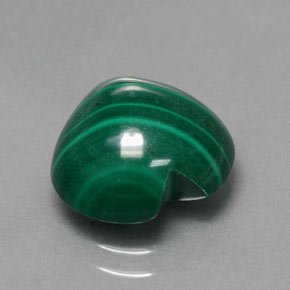 5.42 ct Green Malachite Stone, Natural Malachite in Heart Cabochon Shape for Sale