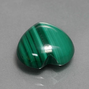 5.31 ct Green Malachite Stone, Natural Malachite in Heart Cabochon Shape for Sale