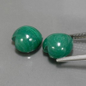 Malachite Gemstone in 9 x 8.5 mm Size for Sale, Malachite Stone in Multicolor Green Color