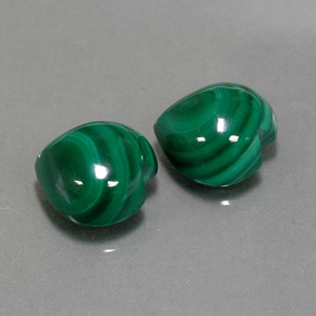 6.87 ct Green Malachite Stone, Natural Malachite in Heart Cabochon Shape for Sale