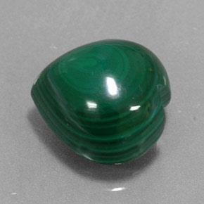 6.74 ct Green Malachite Stone, Natural Malachite in Heart Cabochon Shape for Sale