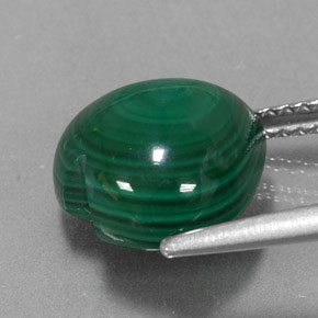 Malachite Gemstone in 10.9 x 10.6 mm Size for Sale, Malachite Stone in Multicolor Green Color