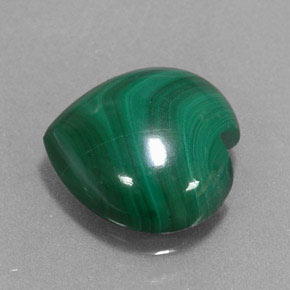 4.69 ct Green Malachite Stone, Natural Malachite in Heart Cabochon Shape for Sale