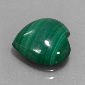 3.97 ct Green Malachite Stone, Natural Malachite in Heart Cabochon Shape for Sale
