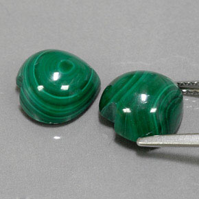 Malachite Gemstone in 10 x 10 mm (calibrated) Size for Sale, Malachite Stone in Multicolor Green Color