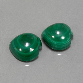 6.56 ct Green Malachite Stone, Natural Malachite in Heart Cabochon Shape for Sale