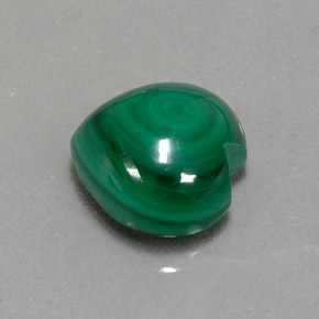 5.04 ct Green Malachite Stone, Natural Malachite in Heart Cabochon Shape for Sale