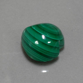 4.16 ct Green Malachite Stone, Natural Malachite in Heart Cabochon Shape for Sale