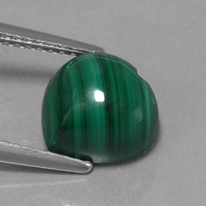 4.38 ct Green Malachite Gemstone, Malachite Gem in Heart Cabochon Shape for Sale.