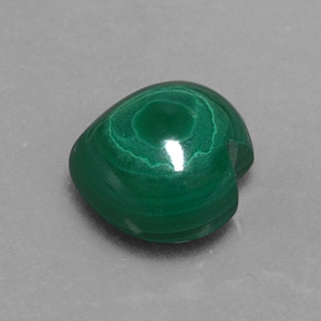 3.97 ct Green Malachite Stone, Natural Malachite in Heart Cabochon Shape for Sale