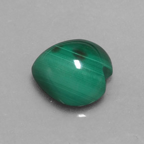 3.37 ct Green Malachite Stone, Natural Malachite in Heart Cabochon Shape for Sale