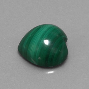 3.03 ct Green Malachite Stone, Natural Malachite in Heart Cabochon Shape for Sale
