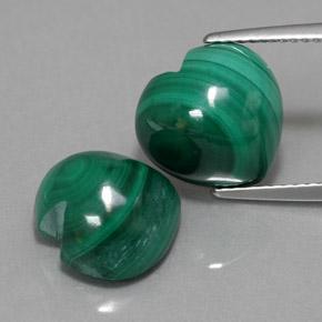 Verde multicolore Malachite Gem - 6.8ct Cabochon a cuore (ID: 331732)