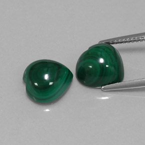 9.29 ct Green Malachite Gemstone, Malachite Gem in Heart Cabochon Shape for Sale.