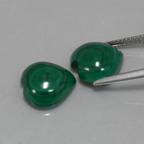 10.68 ct Green Malachite Stone, Natural Malachite in Heart Cabochon Shape for Sale