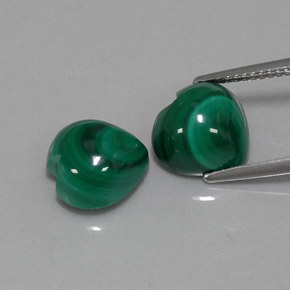 10.04 ct Green Malachite Gemstone, Malachite Gem in Heart Cabochon Shape for Sale.