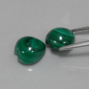 Malachite Gemstone in 10 x 10 mm (calibrated) Size for Sale, Malachite Stone in Multicolor Green Color