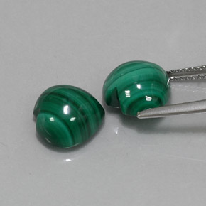Malachite Gemstone in 10.2 x 9.8 mm Size for Sale, Malachite Stone in Multicolor Green Color